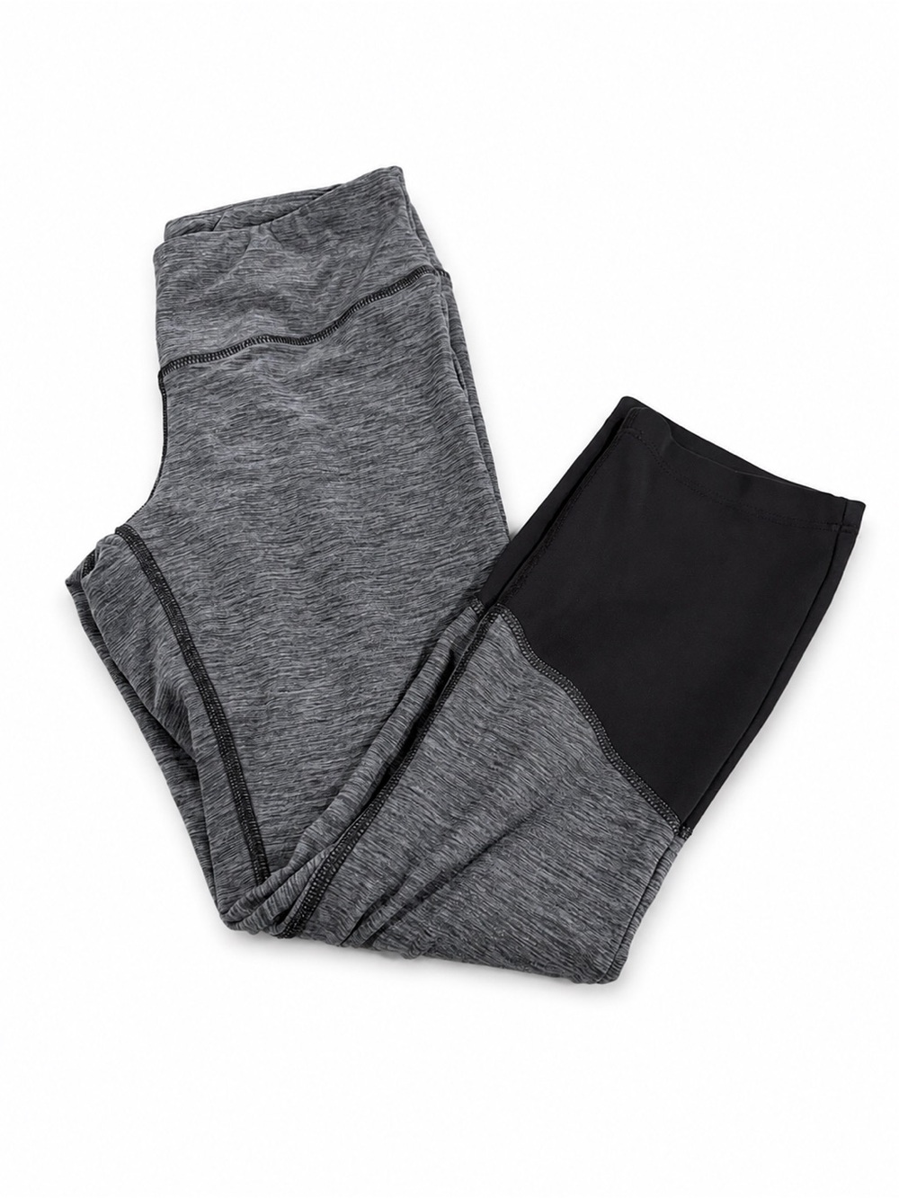 New Balance Heather Gray and Black Girls' Performance Leggings